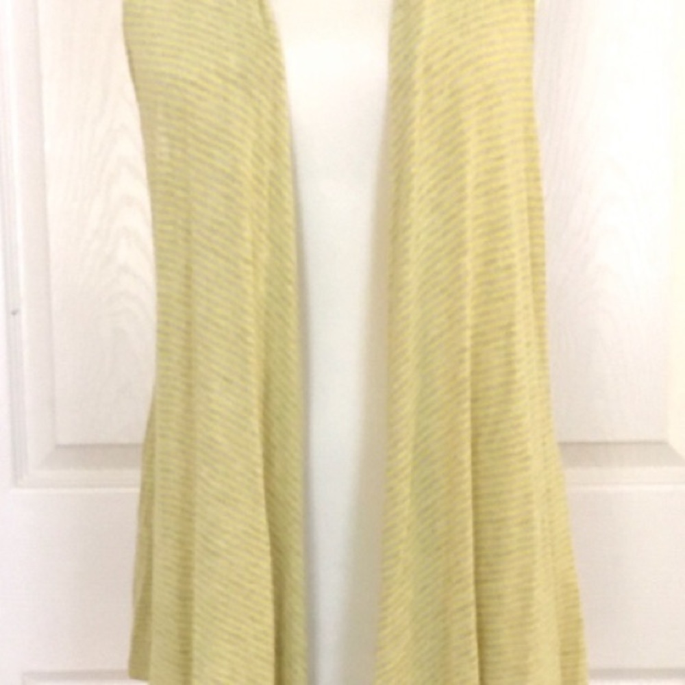 ❌SOLD❌ [Halogen] Womens Striped Sleeveless Duster - Yellow & Gray - Size Medium - Picture 6 of 7